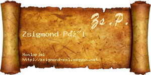 Zsigmond Pál névjegykártya